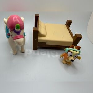 Disney Bluey & Friends Unipony Pony Rainbow Unicorn Toy Figures bed bingo